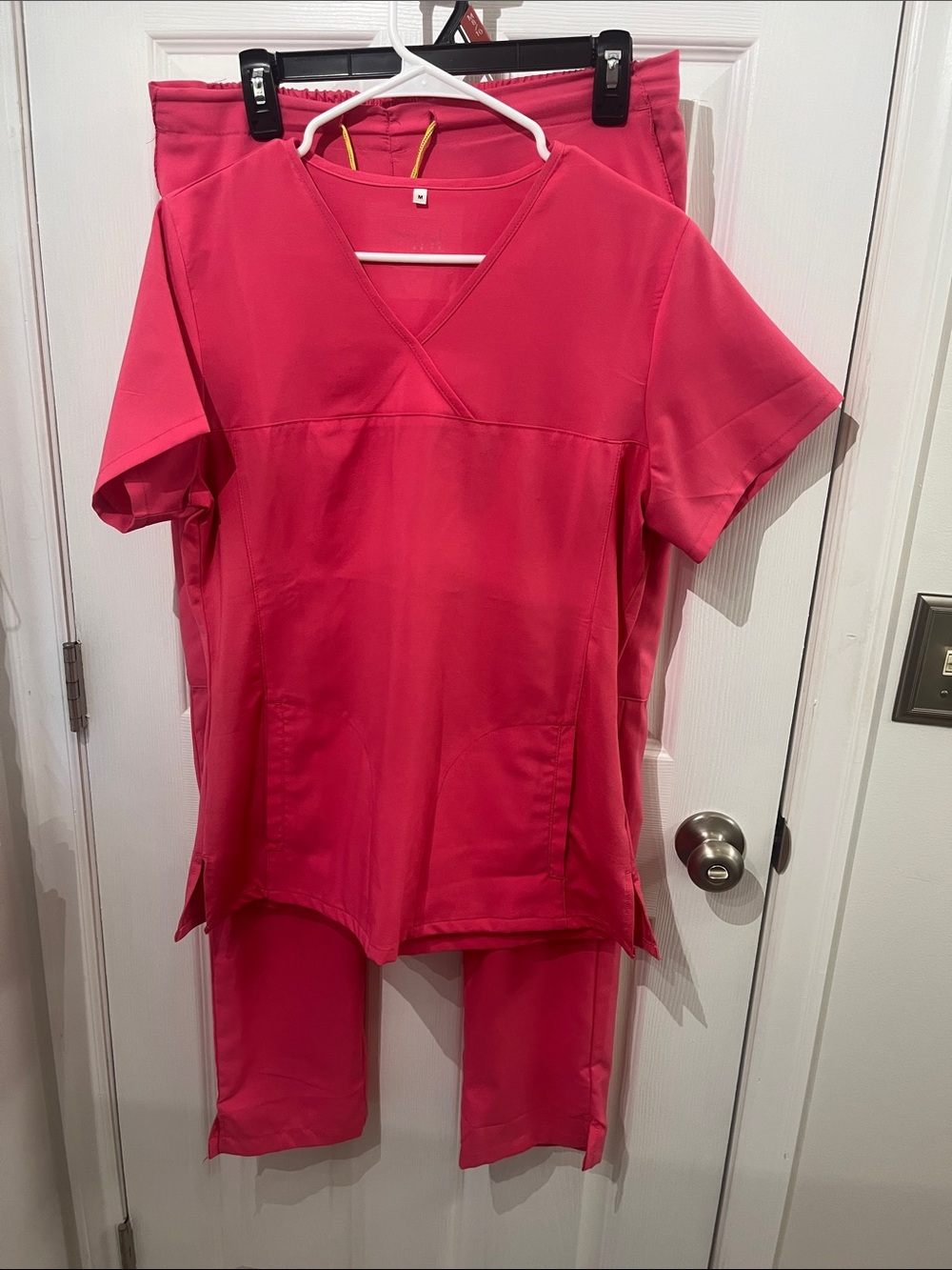 Mint Women's Hot Pink V-Neck Scrub Top